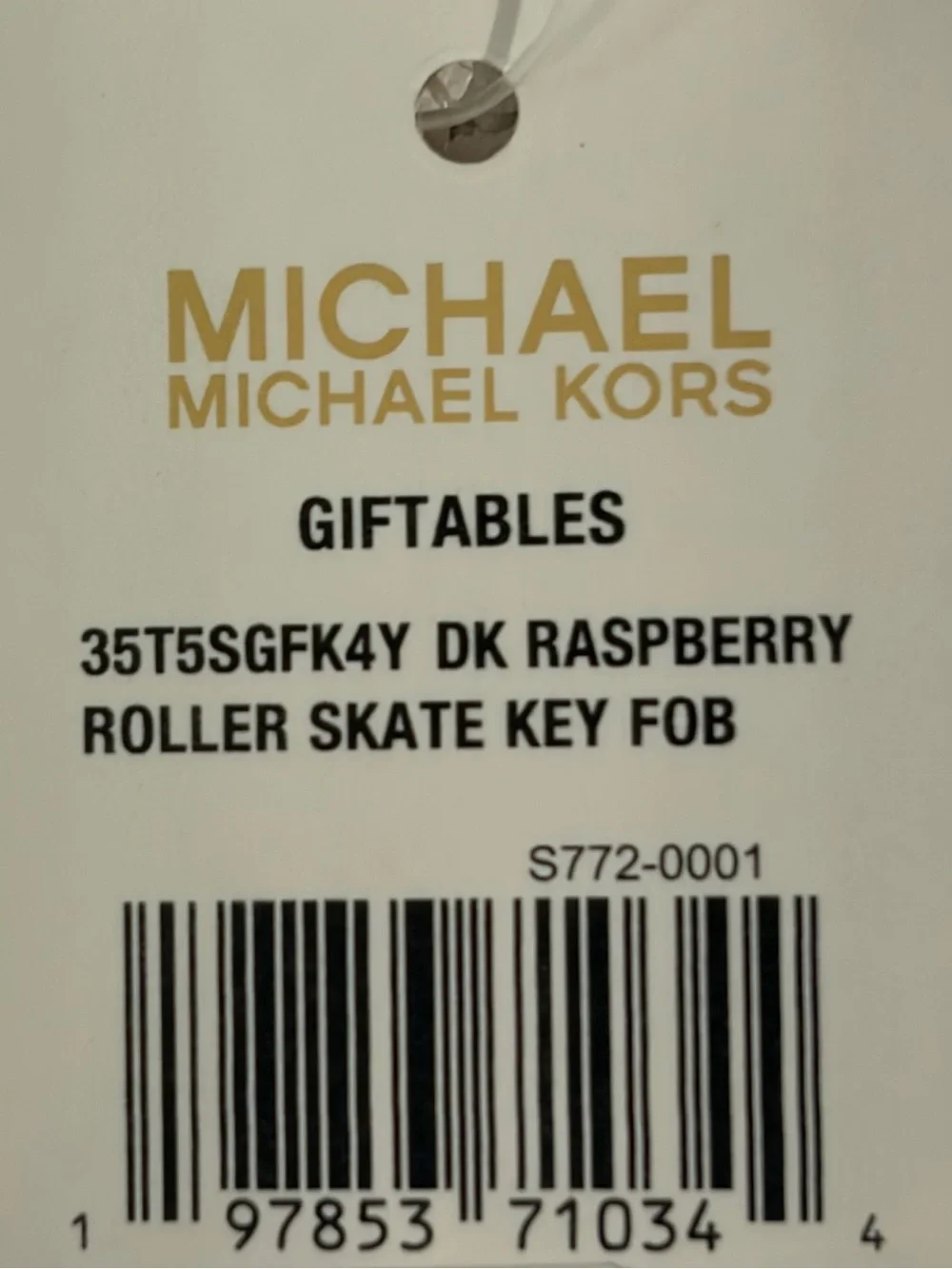 Michael Kors Roller Skate Keychain Charm  Bag White & Pink